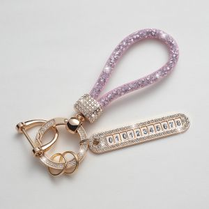 Artificial Diamond Bling Keyrings Souvenirs Bag Pendant Accessories Key Rope Creative Pendant Gifts