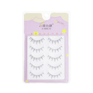 [Charming women] 5 Pairs Comic False Eyelashes Handmade Transparent Terrier Soft Curling Big Eye Artifact Eyelash Extension Makeup Tool