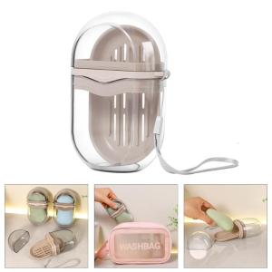 Portable Travel Soap Case Soap Dish With Leak Proof Lid Drain Holes Compactly Soap Storage Box For Toiletries Bathroom