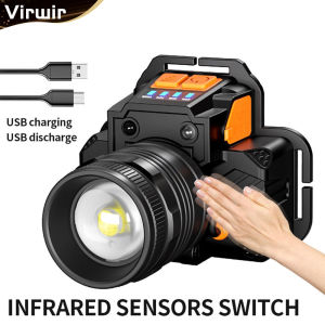 Đèn Pha Đèn Led Đội Đầu Cảm Biến L9 Chống Nước Có Thể Sạc-INTL