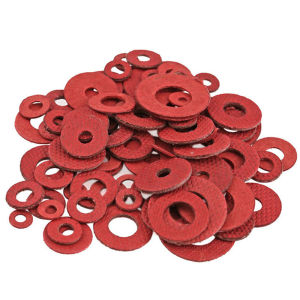 Red Steel Paper Fiber Insulating Flat Washer M2 M3 M3.5 M4 M5 M6 M8 Meson Spacer Insulation Plain Gasket Ring