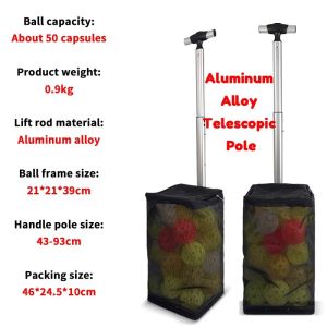 Pickleball Picker for 40 Balls Stainless Steel Ball Bag with Strong Spring