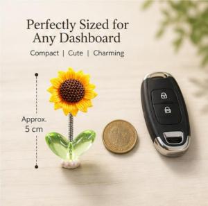 Sunflower car ornament trendy creative cute bobbing flower car center console and rearview mirror decoration