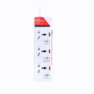 Power socket 3 Gang Extension Socket with 2 USB 1 Type C Individual Switch Child Safety Protection Power Strip 2500W Surge Protector 3M cord