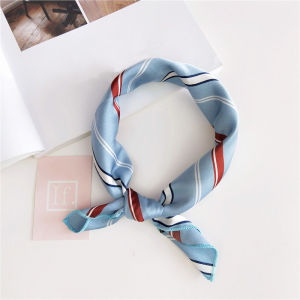 Womens Elegant Square Silk Felt Satin Scarf Skinny Retro Head Neck Headband Hair Scarf WJ1023