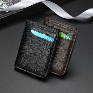 Mens Credit Card Wallet 9 Slots Soft PU Leather Multifunctional Large Capacity Business Card Case