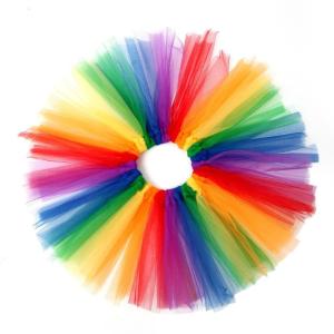 Ít Váy xòe bé gái váy thắt lưng co giãn một dòng Chân Váy Ngắn Cầu Vồng váy vải tuyn bên Công chúa nhảy tutus cho trẻ em