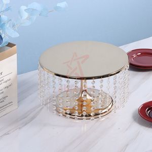【COD】Cake Stand with Crystal Pendants and Beads Table Centerpieces for Weddings Events Party Decor Decora