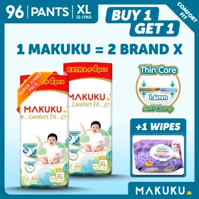 【B1T1 BUNDLE】 MAKUKU Comfort Fit Tape and Pants Diaper Ultra Thin Soft Breathable Super Absorbent Baby Diapers
