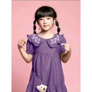 Little Pineapple Dress Linen Bordir Gemoy Anak 4-9Y