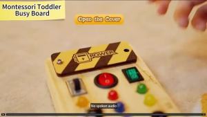 Montessori Wooden Busy Board with 8 LED Light switches Sensory Toys Light Switch Travel Toys