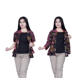 Blouse Big Size LD 140 Wanita Atasan Batik Jumbo S-M-L-XL-2L-3L-4L-5L-6L-7L Model Blus Jumbo Kerja Batik / Atasan Big Size Kerja Wanita / Pakaian Batik Kekinian Kerja Wanita Bahan Katun Formal Kantor Wanita Trendy Terbaru