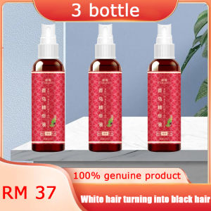 100% genuine Polygonum multiflorum essence black hair spray from white hair to black hair 100ml Polygonum multiflorum hair growth essence oil control anti-hair loss