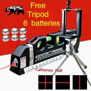 【Free Tripod + 6 Battery】 Laser Level Multifunctional Laser Leveler with Tape Ruler and with Tripod laser measure Line 8ft Laser Measurement Tap