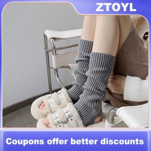 【ZTOYL】 Y2k Winter Leg Warmers Fluffy Goth Accessories Gothic Lolita Knit Long Socks Women Legs Warmers Lady Sock Gothic Stylish Legging