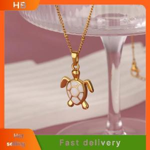 HB Creative Sea Turtle Conch Pendant Necklace For Women Girls Exquisite Stainless Steel Pendant Clavicle Chain Jewelry Accessories