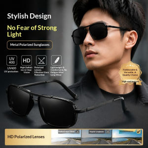 Retro Punk Men Metal Double Bridge Square Sunglasses TAC Polarized UV400 Eyewear