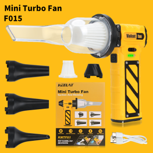 KEELAT Portable Mini Turbo Fan Strong Wind 4000mAh Rechargeable Air Blower with Vacuum Function
