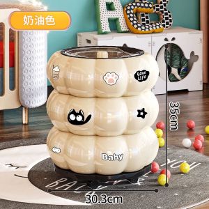 Donut Trash Can New Style High-value Home Living Room Movable Light Luxury High-end Kitchen Wastebasket with Lid