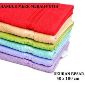 HANDUK MERAH PUTIH JUMBO UK 70X135 BY TERRY PALMER GROUP