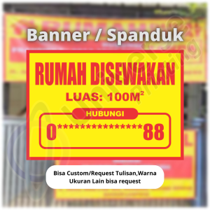 Banner Rumah Dijual / Spanduk Rumah Disewakan Bangunan