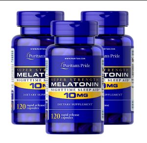 Melatonin 10mg 120 Capsules by Puritans Pride | Long-Lasting Sleep Support