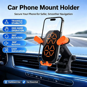 Car Phone Holder 360° Rotation Universal Compatibility Strong Grip Dashboard Mount
