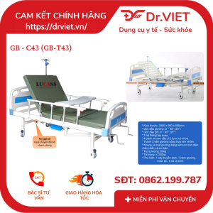 GIƯỜNG BỆNH NHÂN 3 TAY QUAY GB-C43 (GB-T43) GIƯỜNG Y TẾ GIÁ RẺ NHẤT TPHCM