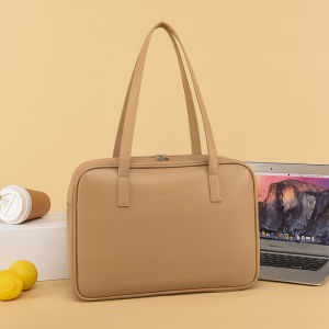 MINGKE Laptop Bag 13 14 15.6 inch Women Handbag Lightweight Minimalist Business PU Waterproof Shockproof Fashion