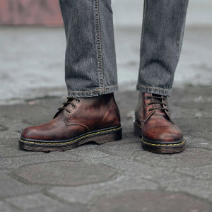 Hamorii - Sepatu Boots Pria Docmart Kulit 8 Hole Burgundy