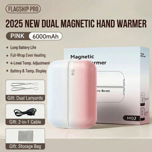 Split Magnetic Hand Warmer 4Temp LED Display 6000mAh Portable 720°Heating Gift
