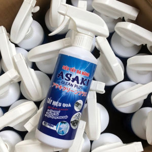 Xịt Tẩy Dầu Mỡ ASAKI 500ml Tẩy Vệ Sinh Đồ Dùng Nhà Bếp Lưới Lọc Hút Mùi Mặt Bếp Xoong Nồi [Tặng Vòi Xịt Khăn Lau]