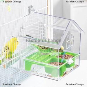[COD] Fashion Change Hanging Parrot Feeder Prevent Scattering Bird Feeding Bowl Multifunction Bird Bath Parakeets Bathtub Bird Cage Accessories