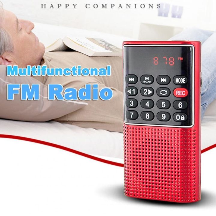 The House of Tesco Mini FM Radio Multifunctional Rechargeable Portable USB TF Micro SD Card