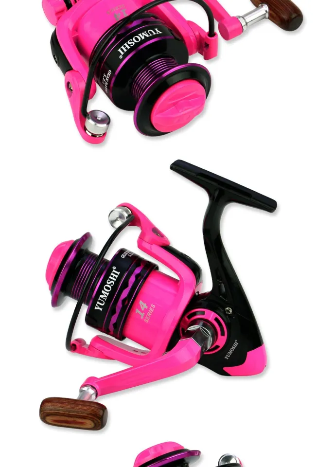 CYM Spinning Fishing Reel 5.2:1 High Speed Fishing Pink Metal