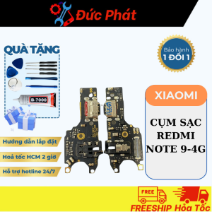 Cụm Sạc THAY THẾ Xiaomi Redmi Note 9-4G (Tặng kèm keo dán và bộ sửa)