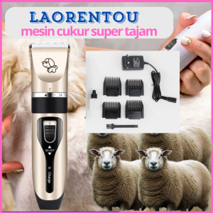 READY Mesin alat cukur Elektrik Bulu Hewan Anjing domba kucing tanpa kabel cas -LAORENTOU P2