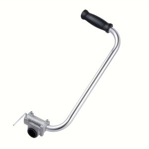 LUMINOU 1Pcs Metal Tube Grass Trimmer Auxiliary Handle Plastic Rubber Grip 40x13.5cm Trimmer Grip Handle Durable Silver Black Brush Cutter Handle for Lawn Care Garden Trimming
