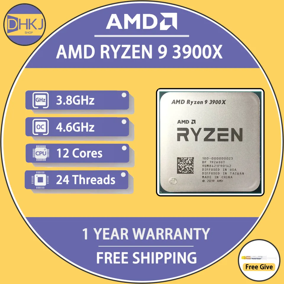 Used AMD Ryzen 9 3900X R9 3900X 3.8 GHz Twelve-Core 24-Thread CPU Processor  7NM L3u003d64M 100-000000023 Socket AM4 | Lazada PH