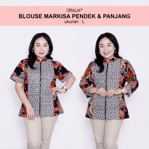 Blouse Batik Big Size LD 140 Wanita Atasan Batik Jumbo L-XL-2L-3L-4L-5L-6L-7L Model Blus Jumbo Kerja Batik / Atasan Big Size Kerja Wanita / Pakaian Batik Kekinian Seragam Kantor Kerja Bahan Wanita Model Terbaru