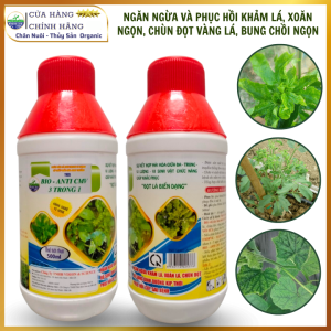 Chế Phẩm NGĂN NGỪA XOĂN NGỌN XOẮN LÁ KHẢM LÁ DO THIẾU VI LƯỢNG - BIO.ANTICMV 3 IN 1 Chai 500ml