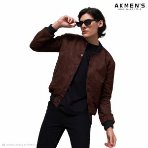 AKMENS Jaket Bomber Pria Suede