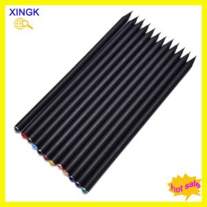 XINGK 2X Black Rod HB Pencil With Colorful School Painting Writing Pencil