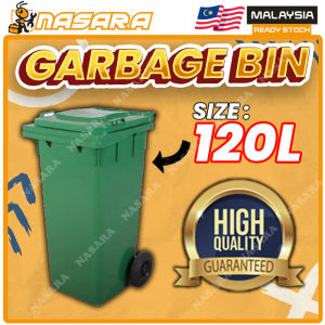 Nasara 120L / 240L Big Green Plastic Dustbin Trash Outdoor Mobile Garbage Bin Recycling Waste Bin / Tong Sampah Besar / 垃圾桶