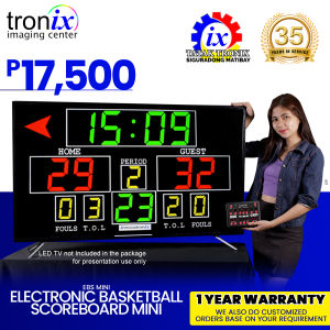 Tronix Imaging Electronic Basketball Scoreboards Controller (EBS MINI) TVNOT Included 1year warranty - Digital Electronic game scoring system for HDMI Ready Displays with 8 meter HDMI Cord and One Year Warranty with Real-Time Game Clock and Score Display