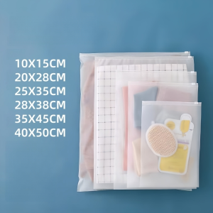 Zipper Storage Bags 15-90Pcs Daisy Frosted Plastic Reusable Garment Organizer for Apparel Swimwear