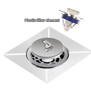 ร้านอยู่กทม.10*10CM ฝาท่อระบายน้ำในห้องน้ำ 360องศาปิดผนึก ท่อระบายน้ำ รูปสี่เหลี่ยม กันกลิ่ม อุปกรณ์เสริม