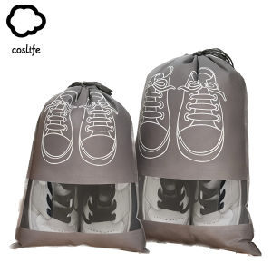 COSLIFE Non-woven Shoes Bag Waterproof Dustproof Travel Bag Portable Tote Drawstring Bag For Shoes Storage