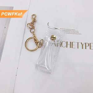 【PCWFKef】 Chapstick Pouch Keychain trong suốt PVC thời trang Son môi chủ cho ngoài trời Lip Balm Son môi dây móc Khóa Phụ Kiện