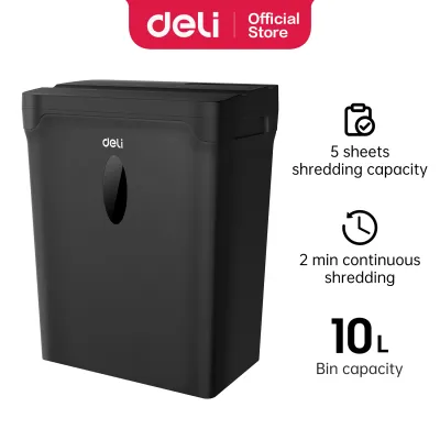 Deli Mesin Penghancur Kertas / Paper Shredder 5 Lembar 5 Menit Non Stop ET015